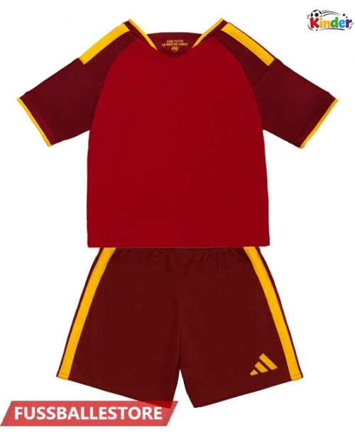 Günstige AS Roma Heimtrikotsatz Kinder 2026-27 Kurzarm (+ Kurze Hosen)